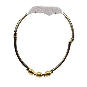 Vintage 1970s Two-Tone Tube Bead Choker Necklace